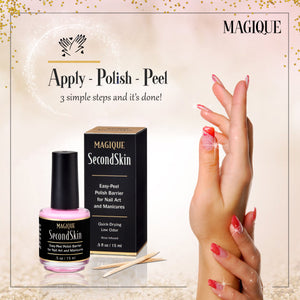 Magique SecondSkin - Rose Scented, Edge Perfection, Nail Peel Latex for Nail Art